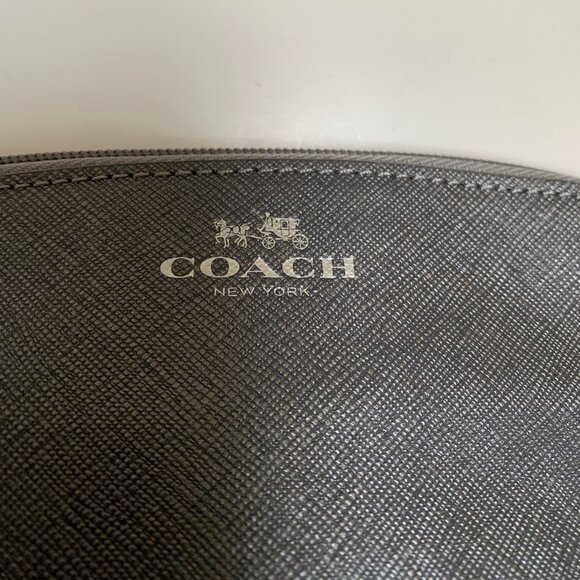 Coach Grey Leather Cosmetic Pouch - Picture 2 of 5